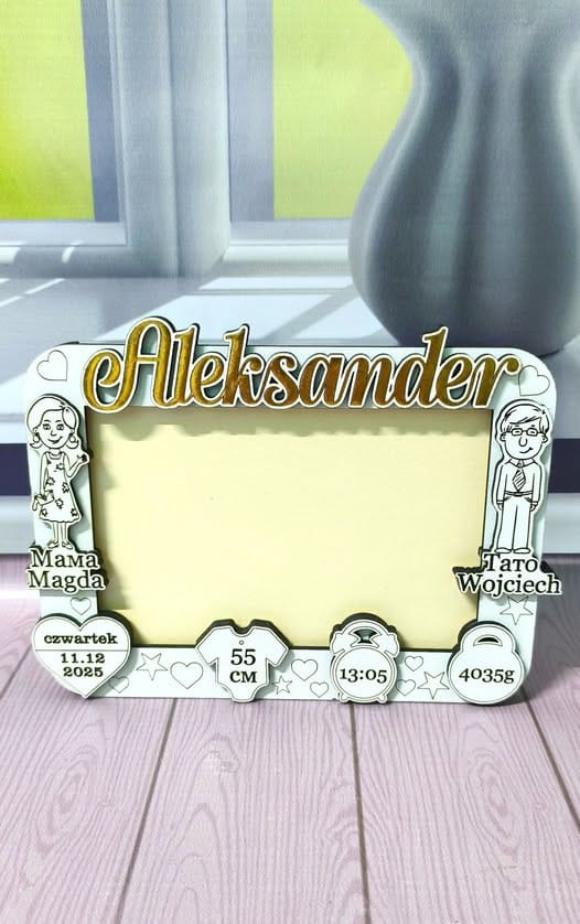 Personalizowana ramka z metryczką dziecka