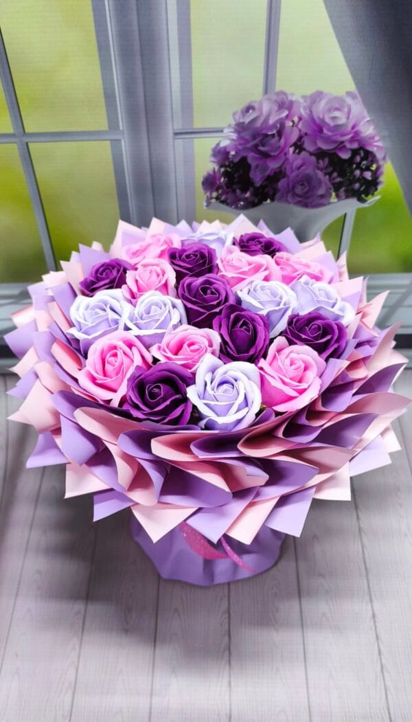 Bukiet z mydlanych kwiatów