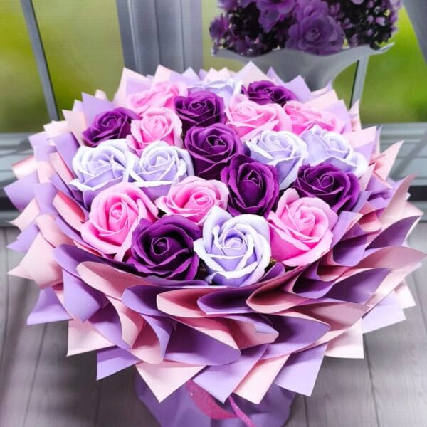 Bukiet z mydlanych kwiatów