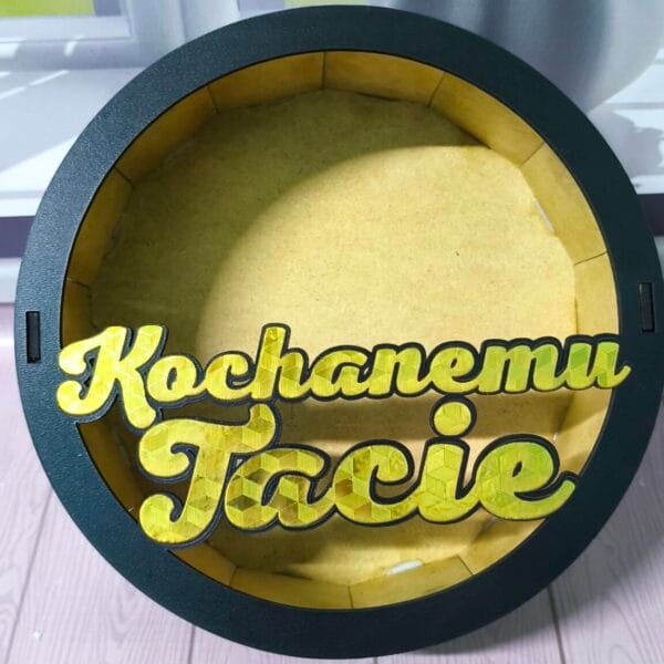 Pudełko z HDF okrągle czarne Kochanemu Tacie