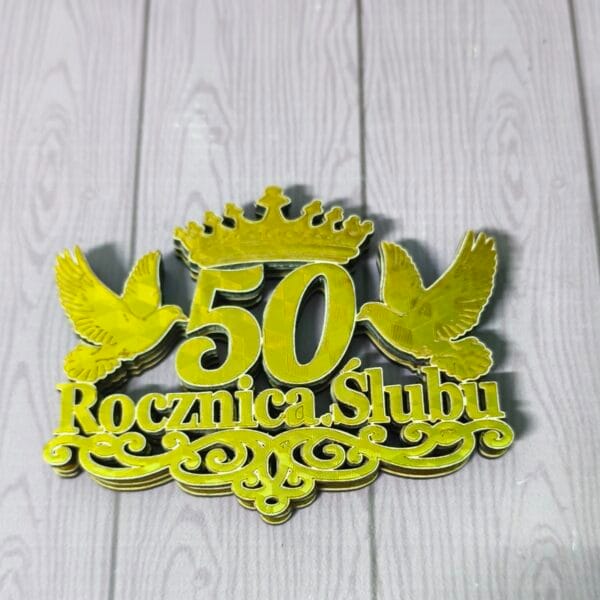 Topper 50 Rocznica Ślubu , złoty